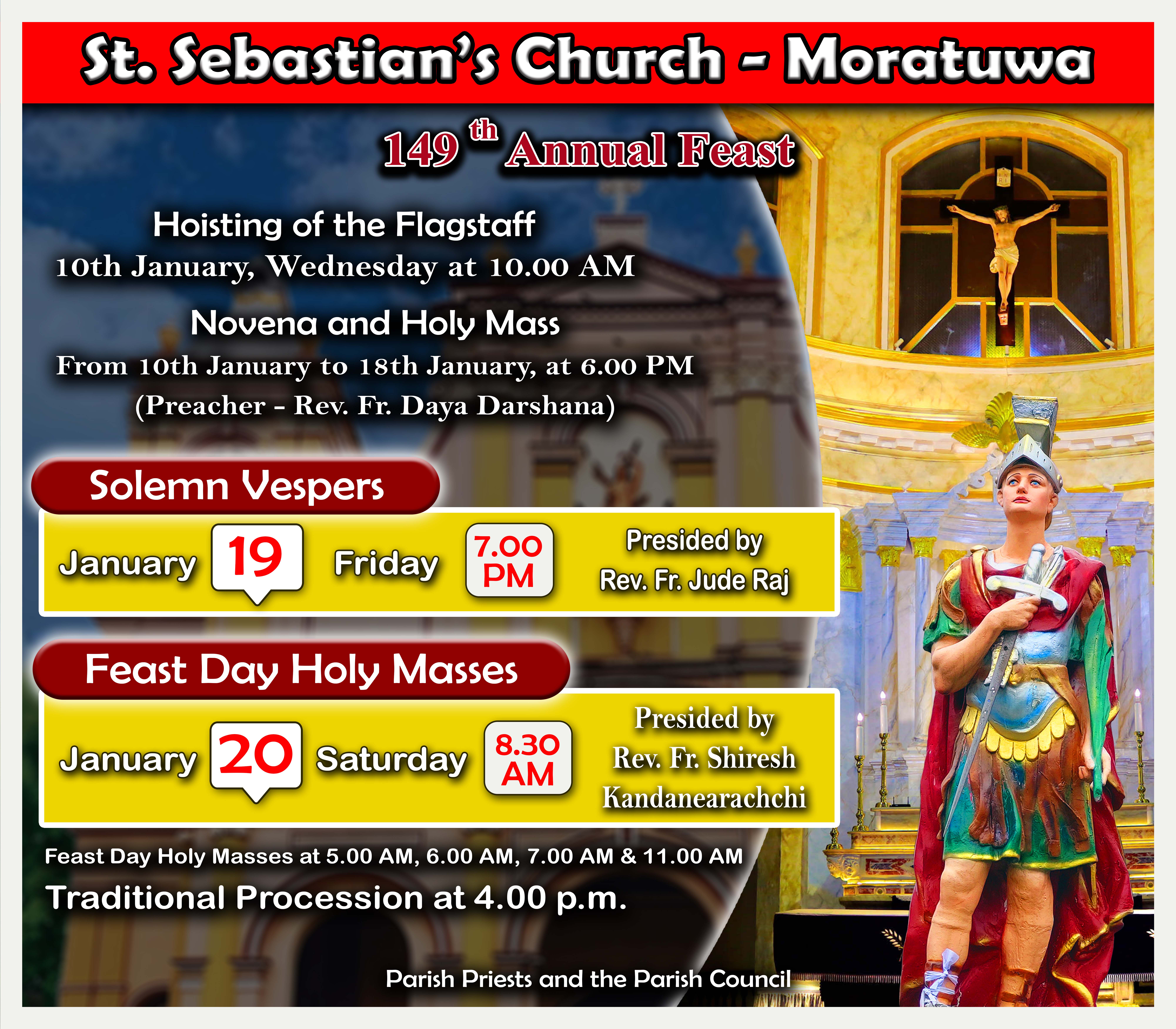 149th Annual Feast of St. Sebastian’s Church, Moratuwa.